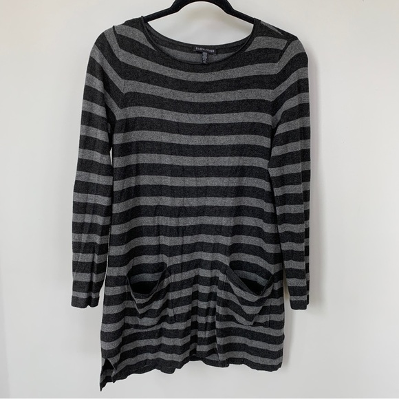 Eileen Fisher Gray Striped Tunic Dress Size S/P - Picture 3 of 5